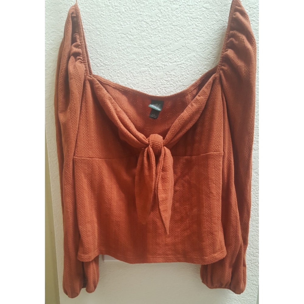 Wild Fable Long Sleeve Ginger Orange Top Large